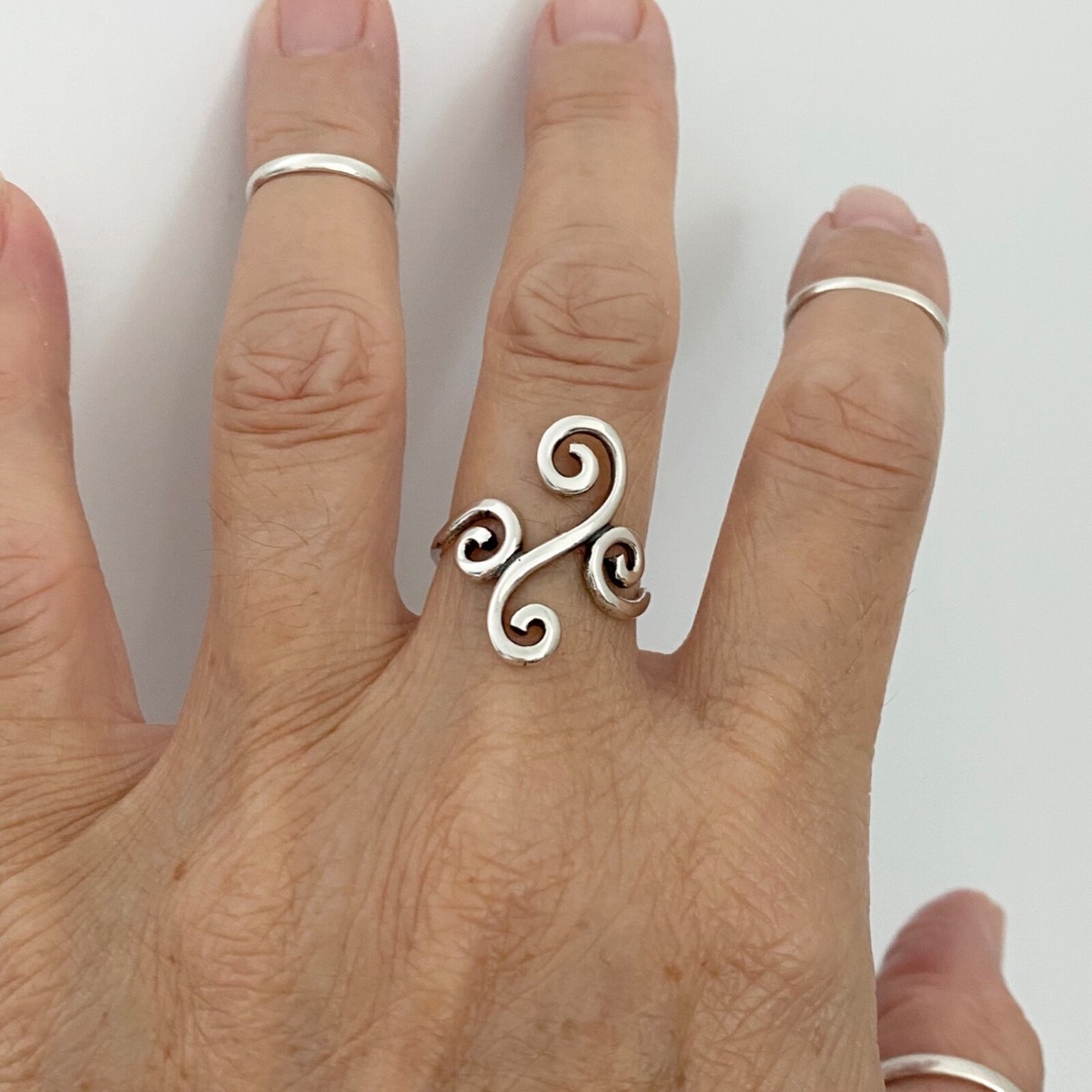 Sterling Silver Multiple Swirl Ring, Silver Rings, Statement Ring