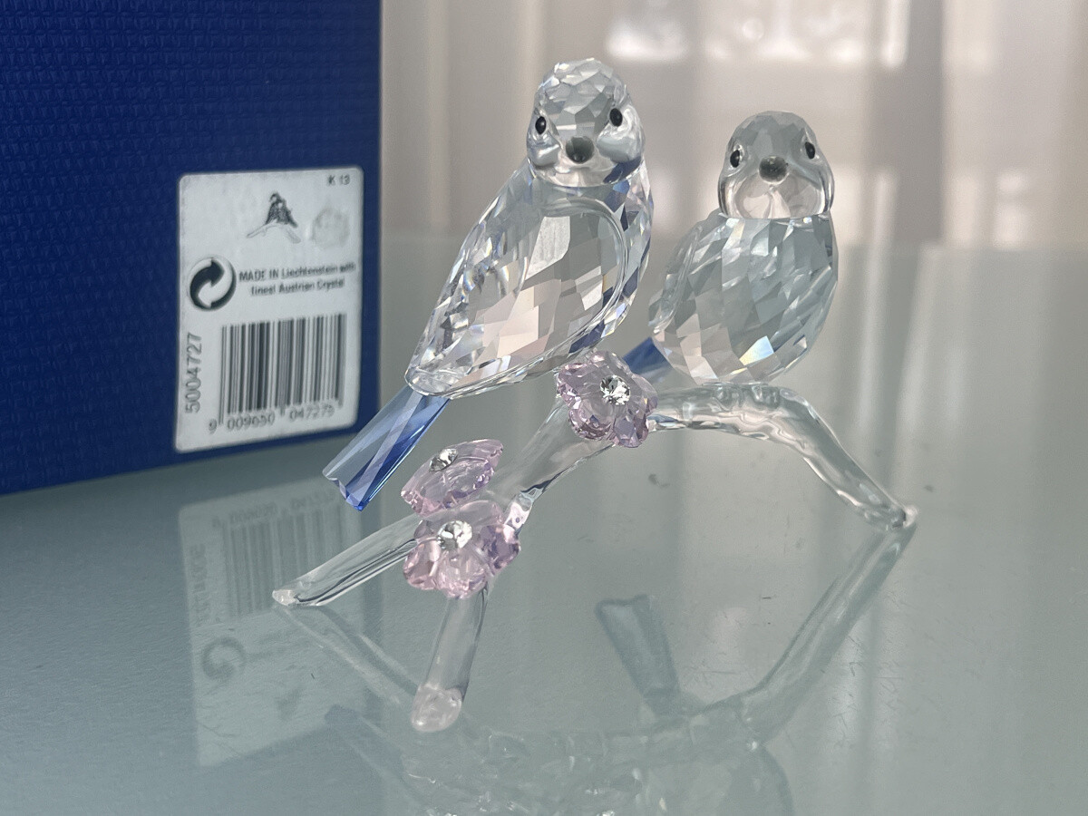 Swarovski 二羽の鳥のクリスタルフィギュア 高さ9cm Swarovski 二羽の
