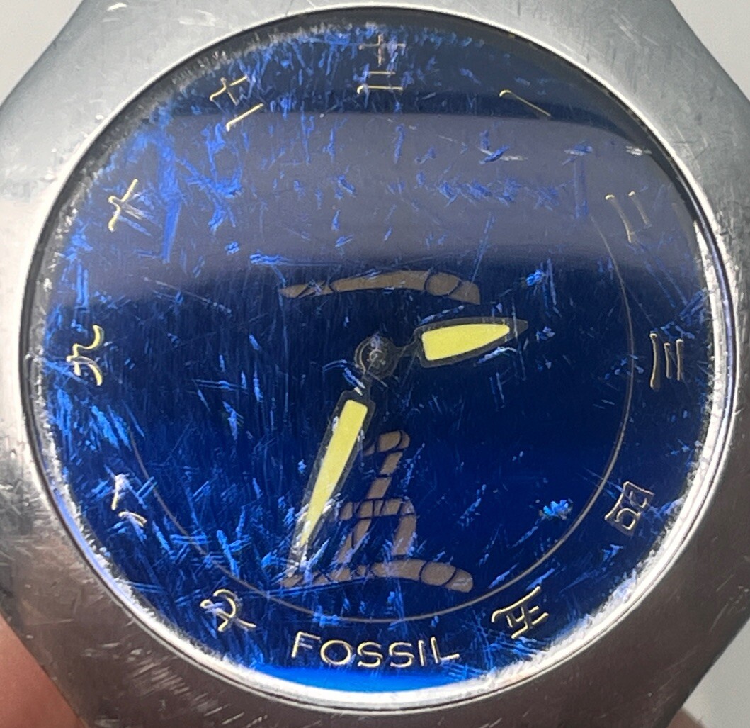 Fossil Big Tic Watch JR-7978 Mens Japanese Characters 41mm Case