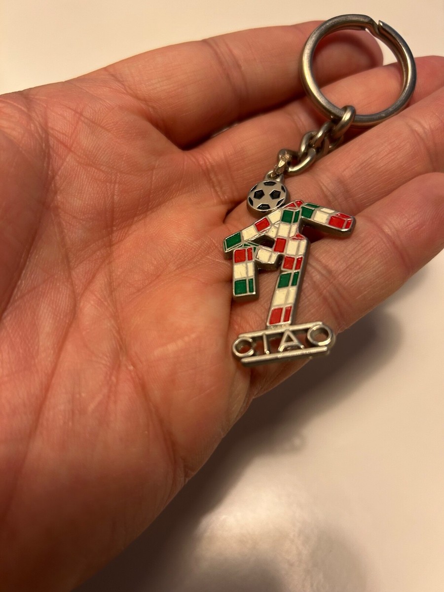 Italy 90 World Cup mascot Ciao keychain keyring original metal