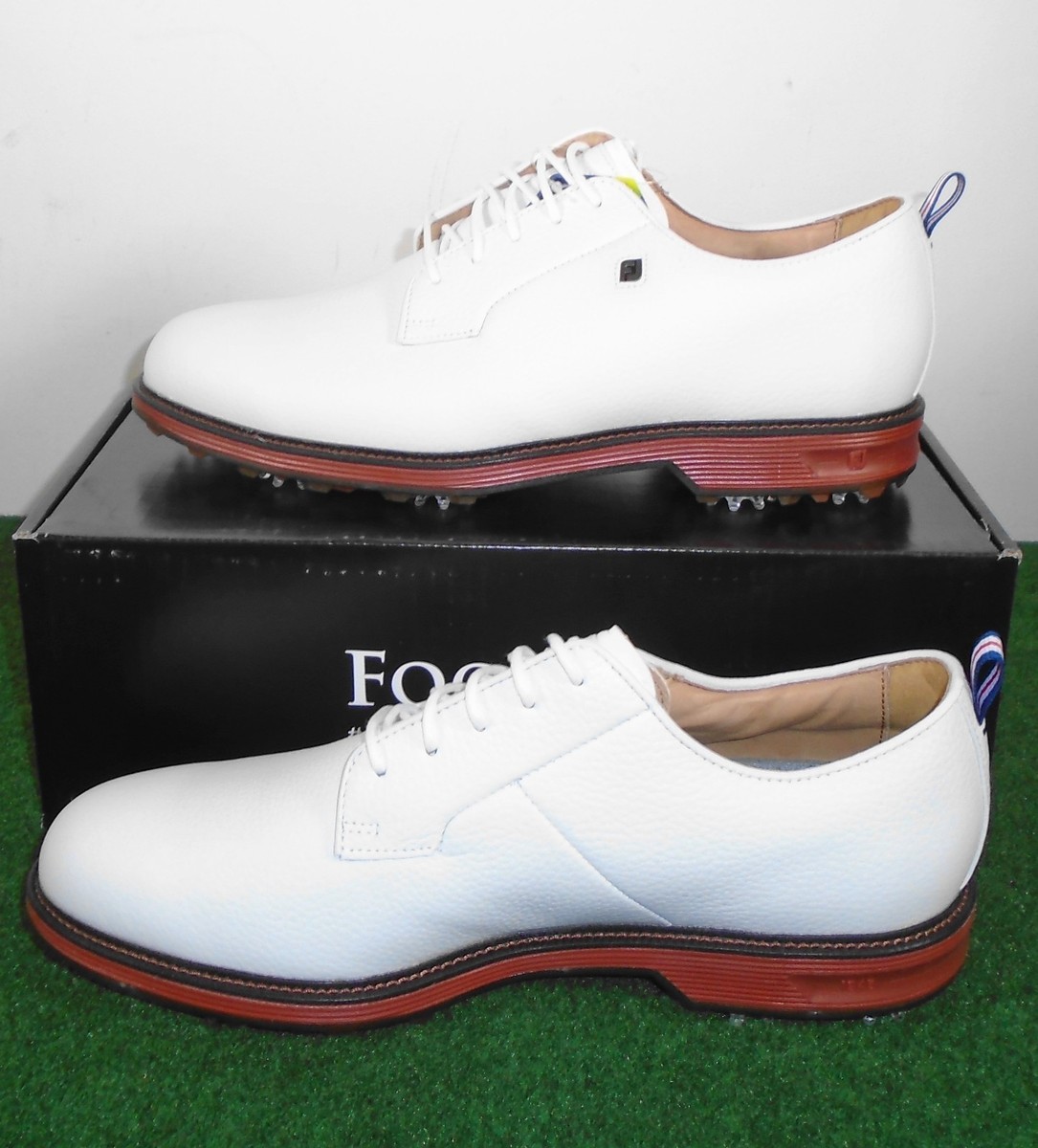 NIB FootJoy DryJoys Premiere Field Spiked Golf Shoes, White