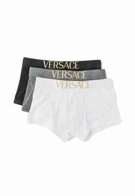 Versace Low-Rise Boxer Trunks, 3-Pack Black/White/Grey size 7/XL