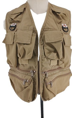 Vintage Columbia Fly Fishing Vest Mens L/XL Khaki Pockets Zip | eBay