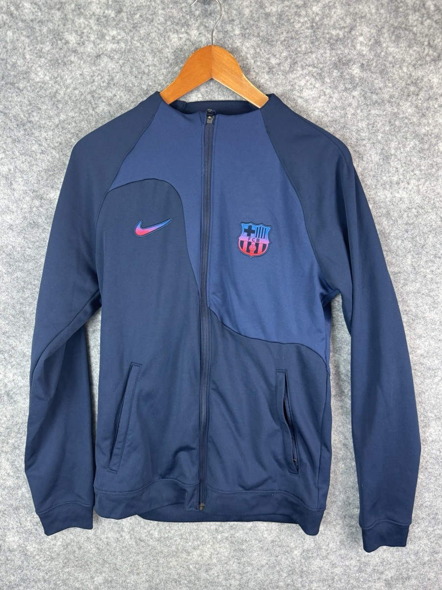 Fc Barcelona Jacket Mens Small Soccer Futbol Nike Full zip Track