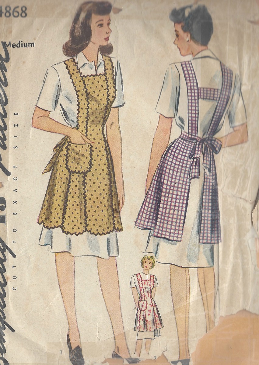 1943 Vintage Sewing Pattern APRON B36