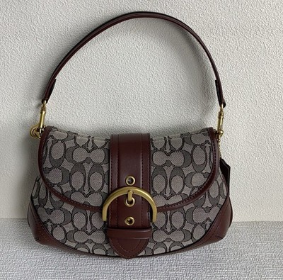 COACH Soho Bag Signature Jacquard Shoulder Bag CJ814 Brown Multi