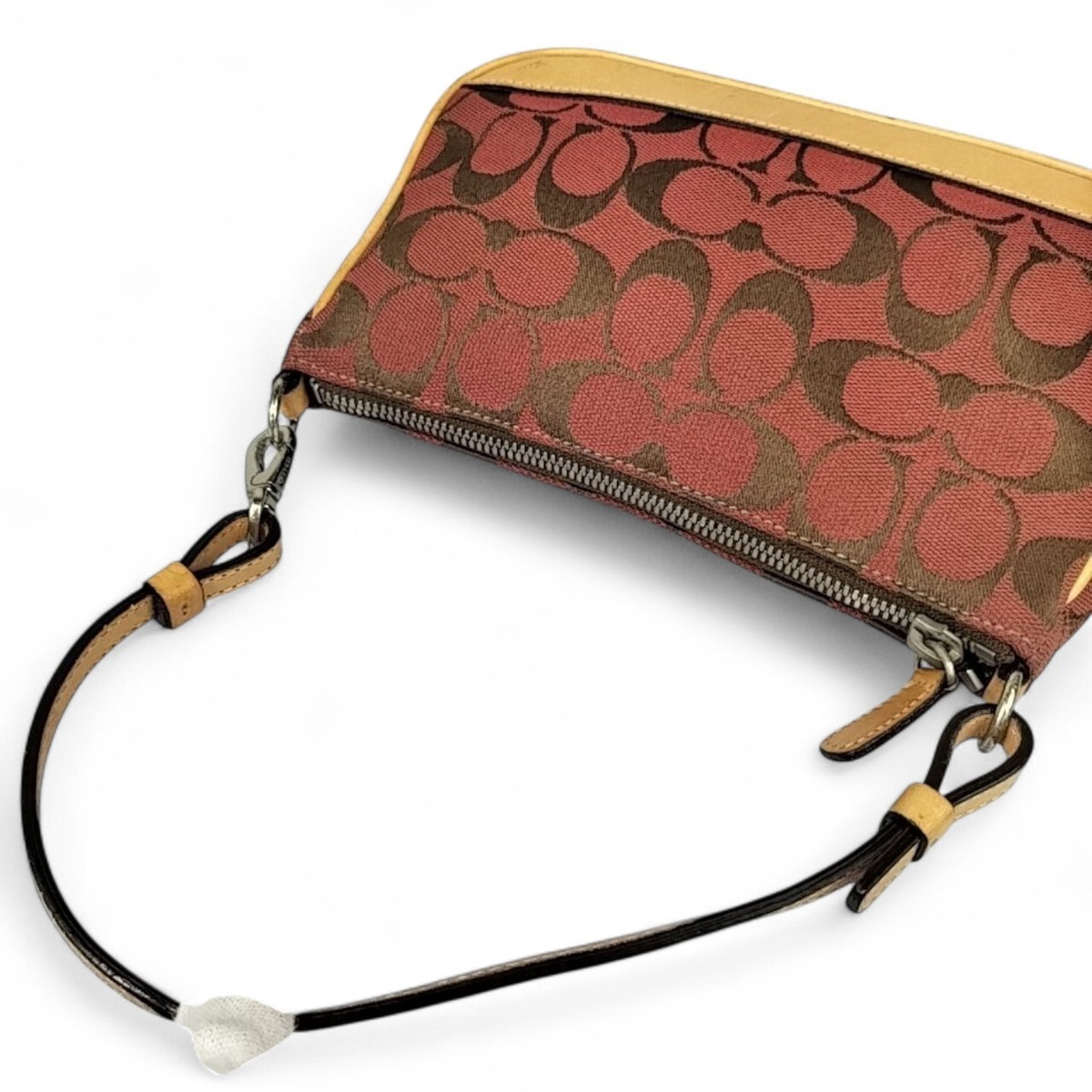 Coach 6094 Red Signature Canvas Leather Shoulder Hand Demi Mini