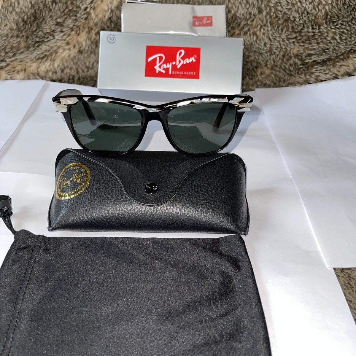 RAY-BAN B&L U.S.A WAYFARER SHINY MOSAIC PEARL G-15 GLASS VINTAGE