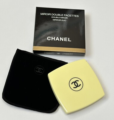 Authentic Chanel Mirror Duo Compact Double Facette Ovni Yellow U.S