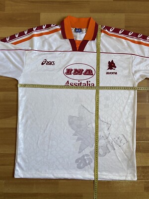 ROMA 1995 1997 AWAY SHIRT JERSEY LONG SLEEVE ASICS sz XL MEN WHITE