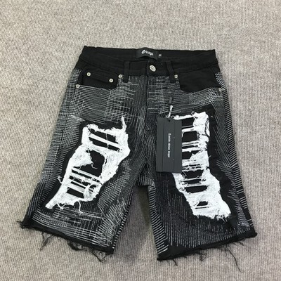 Guapi Shorts Mens 30 Black White Distressed Denim Limited Edition