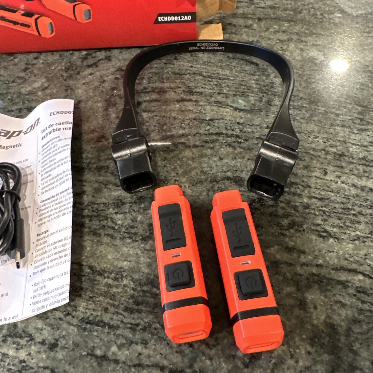 Snap On echdd012ao removable magnetic neck light Orange | eBay