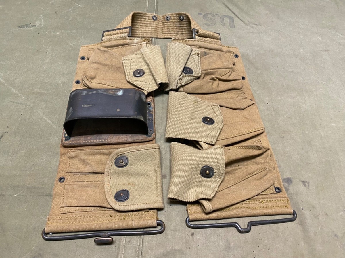 ORIGINAL WWI WWII US ARMY M1918 ASSISTANT BAR BROWNING GUNNER AMMO