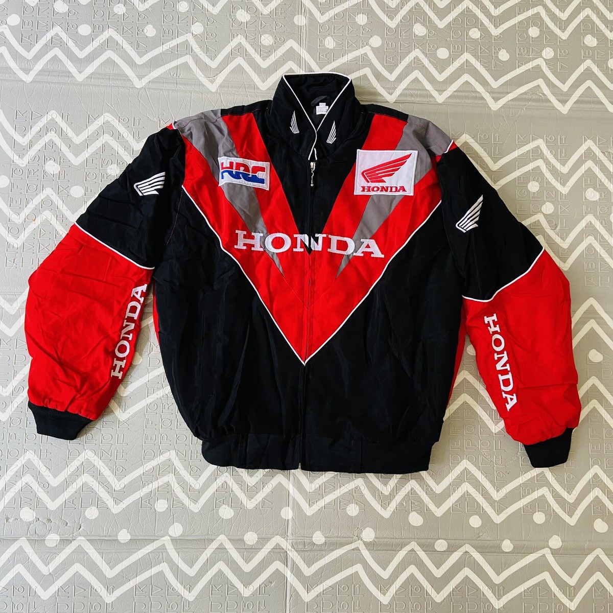 Vintage HONDA EMBROIDERED RACING JACKET MOTO RACING F1 MOTORCYCLE