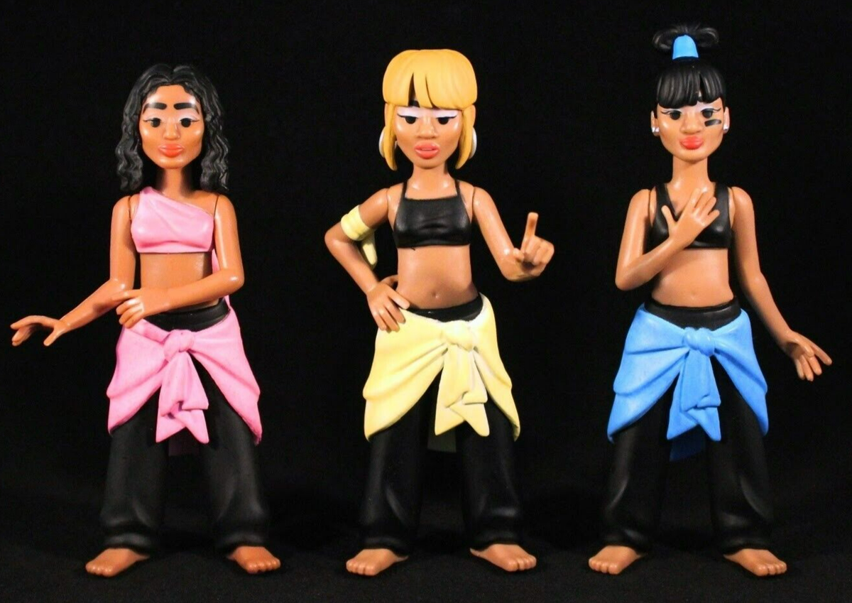 TLC action figure lot set T-Boz chilli LEFT EYE girl group record