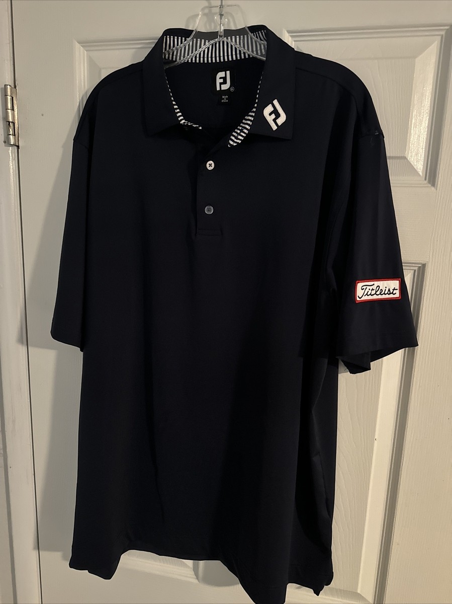 FJ Titleist STAFF Golf Shirt XL Blue PGA Tour | eBay