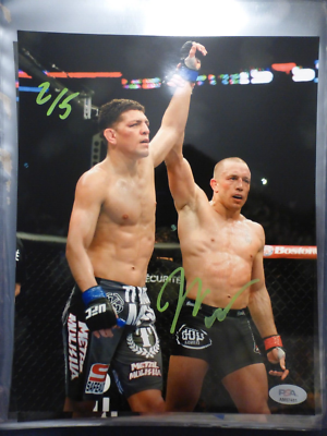 Nick Diaz (vs GSP) #/5 PSA/DNA Signed Glossy Photo Auto 8x10 COA