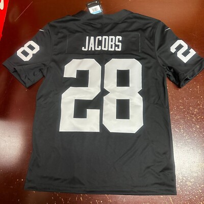 Nike Mens Black Dri Fit Las Vegas Raiders Josh Jacobs #28 NFL