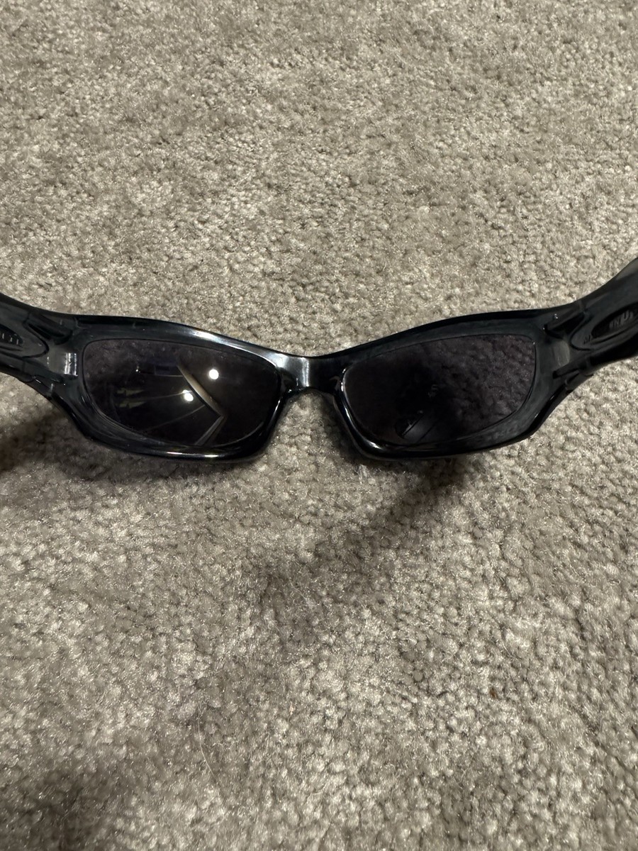 Vintage Y2K Oakley Monster Dog Sunglasses Crystal Clear Blue