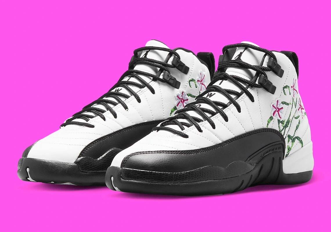 Nike Air Jordan 12 Retro Floral White Black DR6954-100 DR6955-100