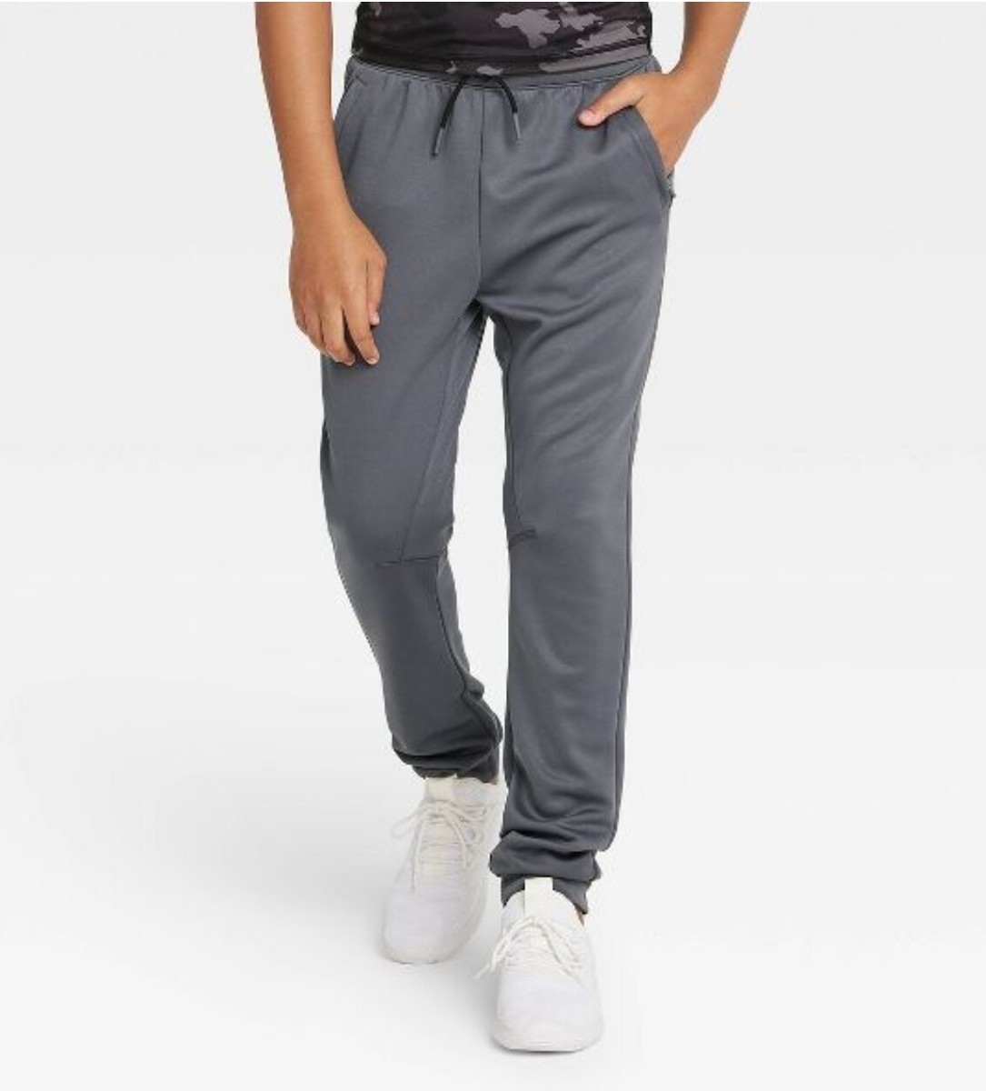 NEW! all in motion boys gray stretch woven jogger pants big kids