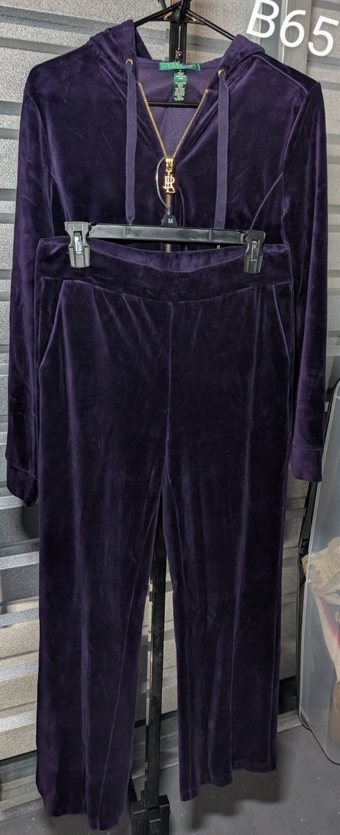 Lauren Ralph Lauren purple tracksuit S/M velvet velour jacket