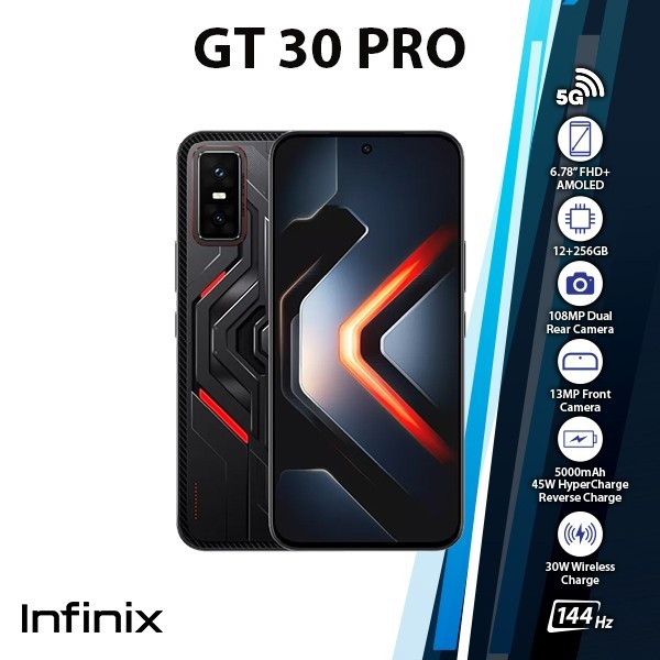Infinix GT 30 Pro Android Cell Phone (DARK FLARE/12GB+256GB/Dual