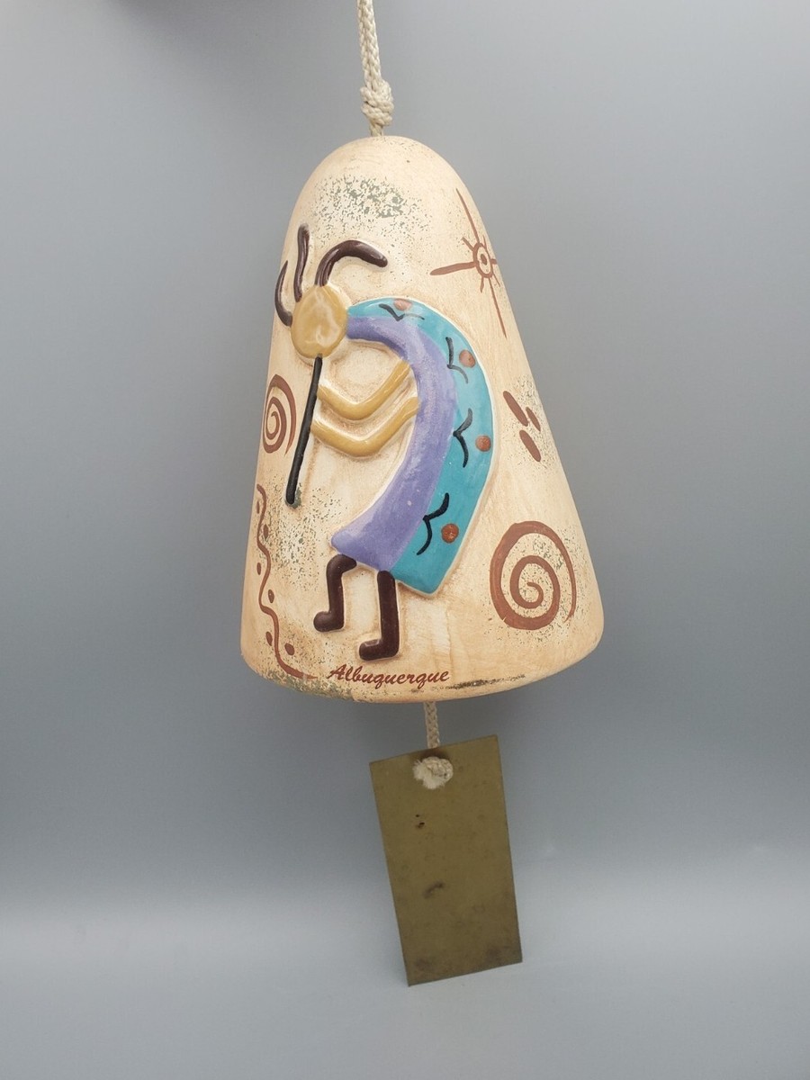 Vintage Ceramic Clay Southwestern Wind Chime Bell - Albuquerque