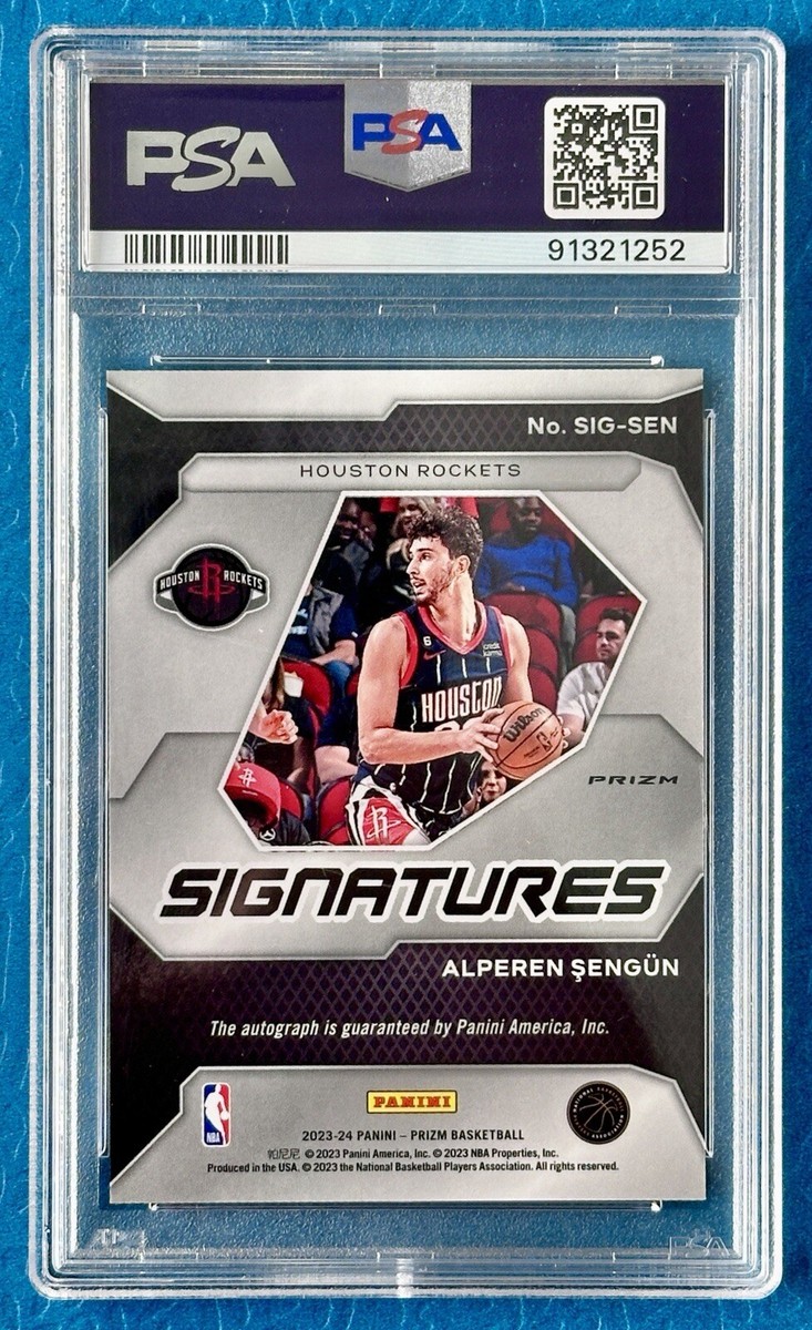 2023-24 Alperen Sengun Silver Prizm Signatures Auto PSA 10 #SIGSEN
