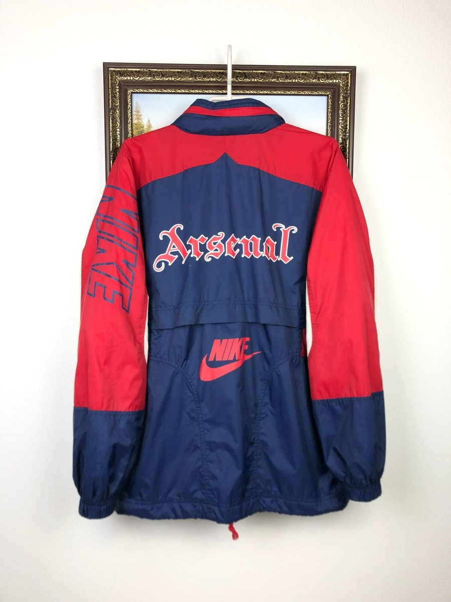 Vintage 90's Nike Arsenal Football Jacket Soccer Windbreaker Track