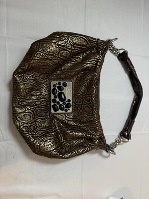 Kathy Van Zeeland Vintage Y2K Handbag Metal Black Stone Accent