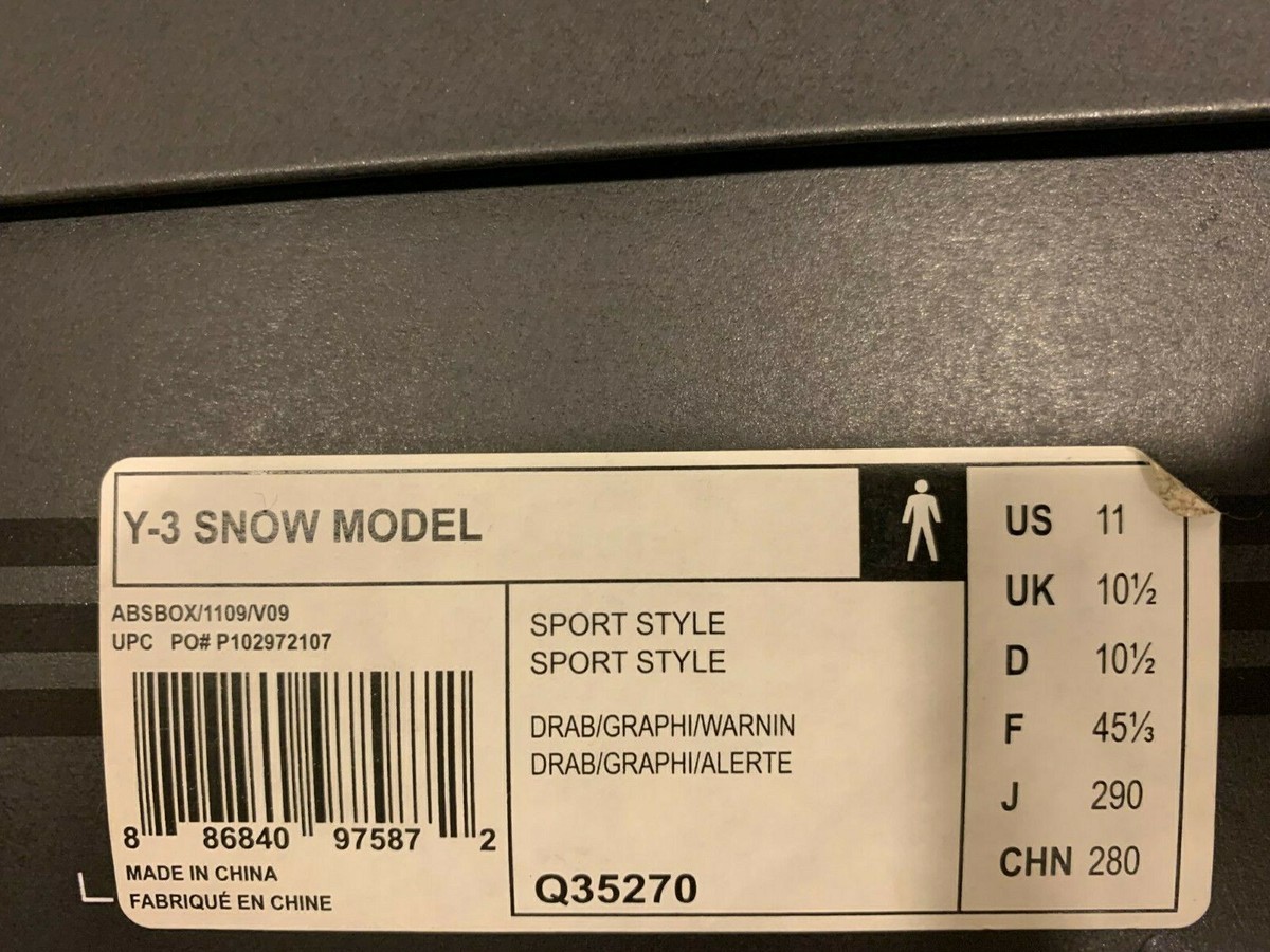 Adidas Y-3 Yohji Yamamoto Snow Model q35270 graphite orange and