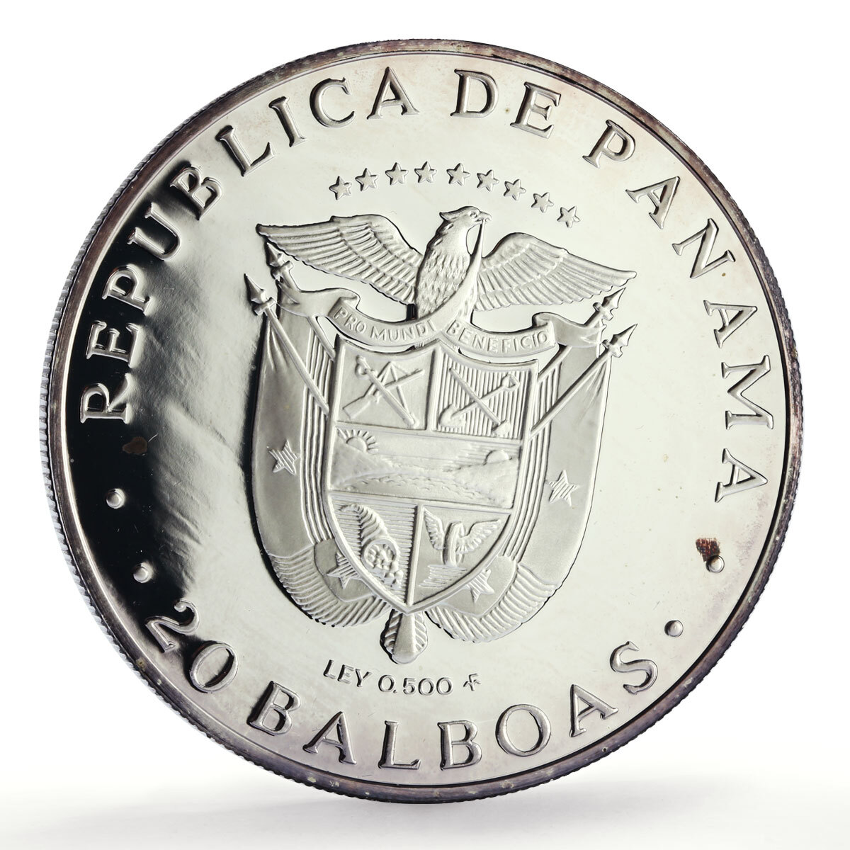 Panama 20 balboas Simon Bolivar 200th Birth Politics proof silver