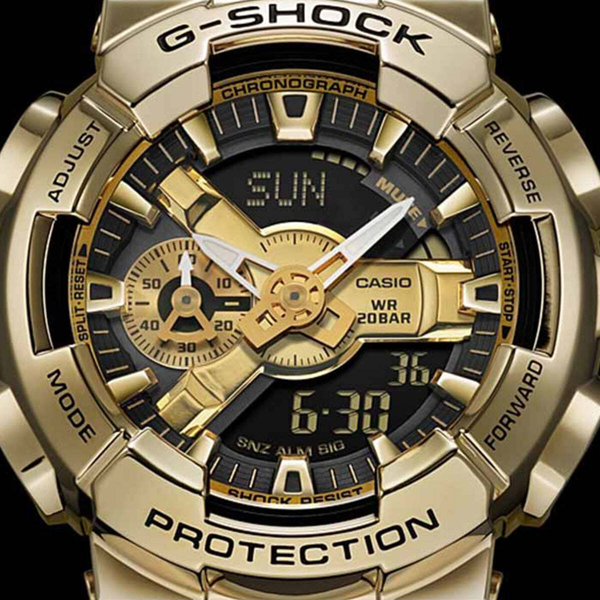 Casio G-SHOCK GM-110G-1A9 Gold Ion Plated Case Black Resin Strap