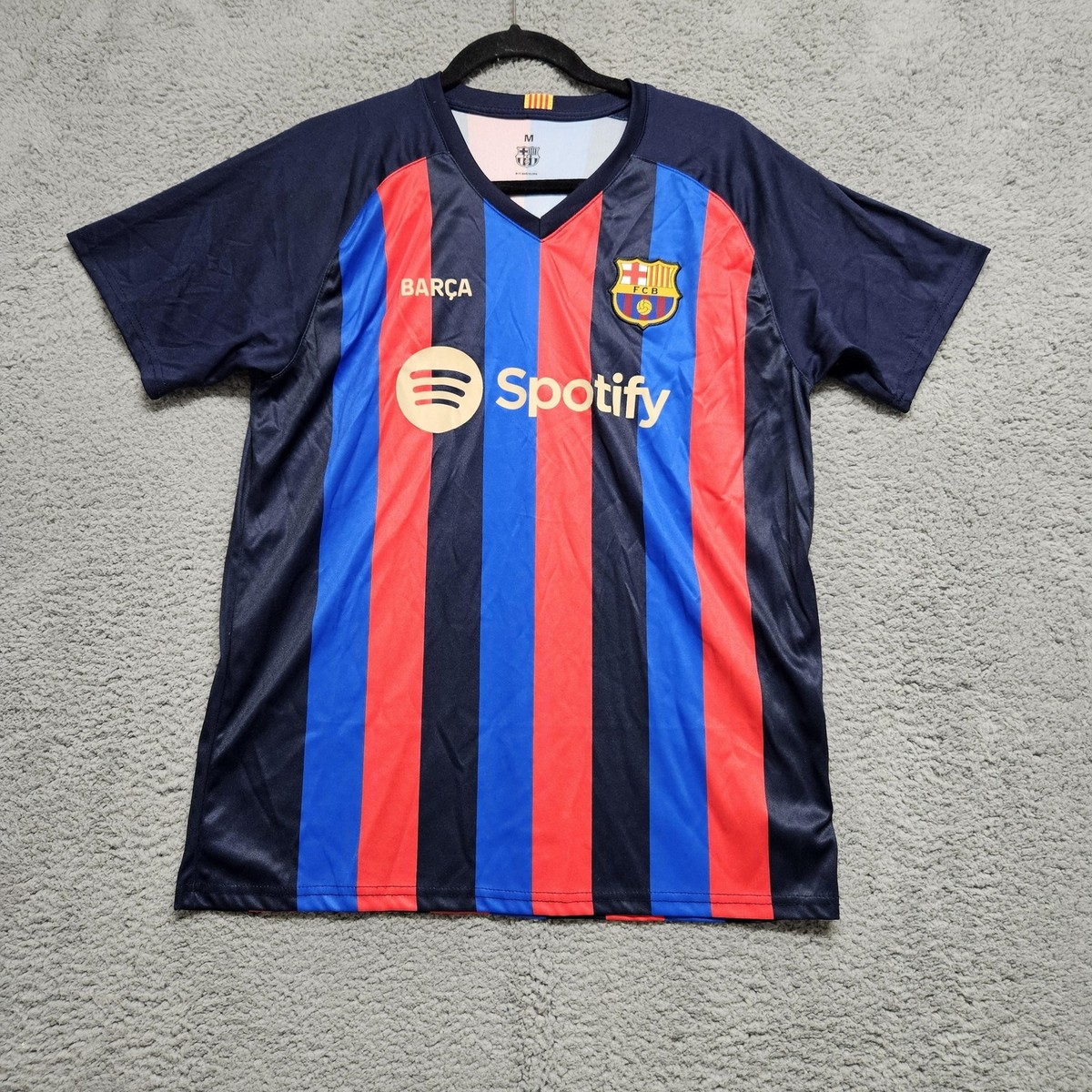 FC Barcelona Shirt Mens Medium La Liga Soccer Messi 10 Spotify