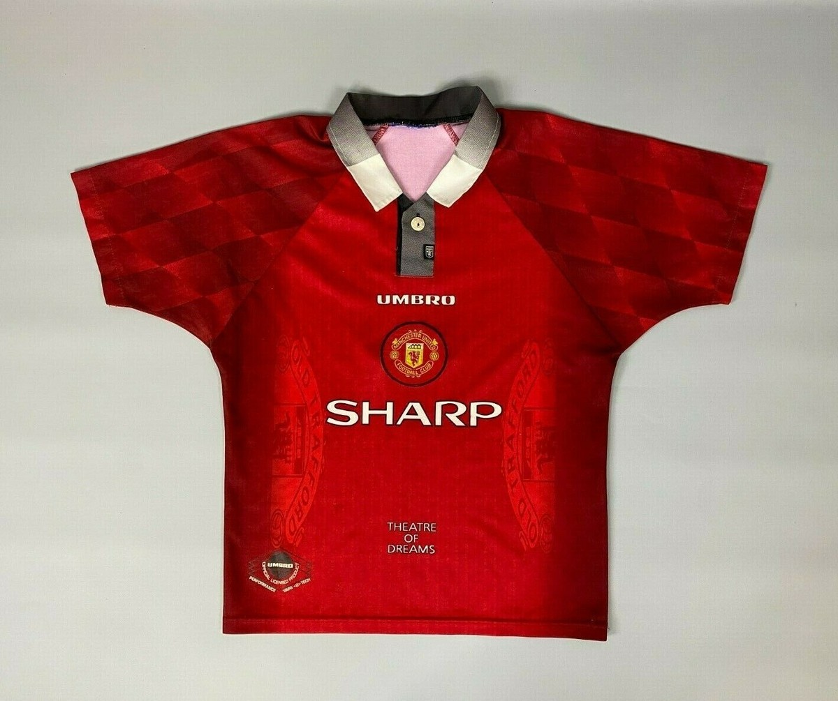 MANCHESTER UNITED 1996 1998 HOME SHIRT FOOTBALL SOCCER UMBRO BOYS