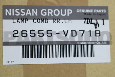 26555VD71B Genuine Nissan LAMP ASSY-REAR COMBINATION,LH 26555