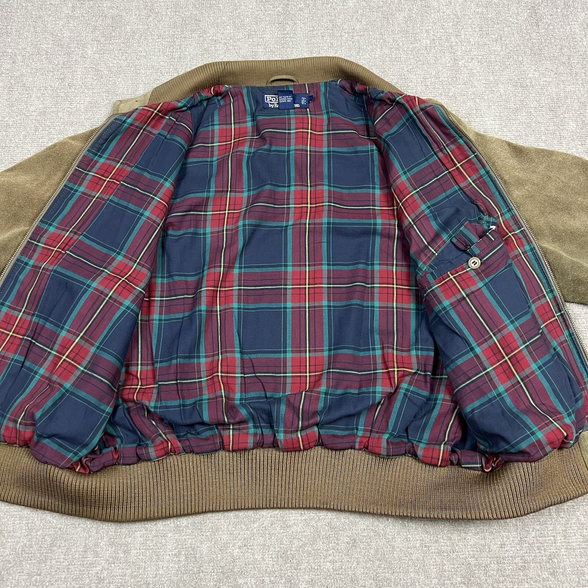 Vintage Polo Ralph Lauren Snuff Suede Harrington Jacket Mens Large