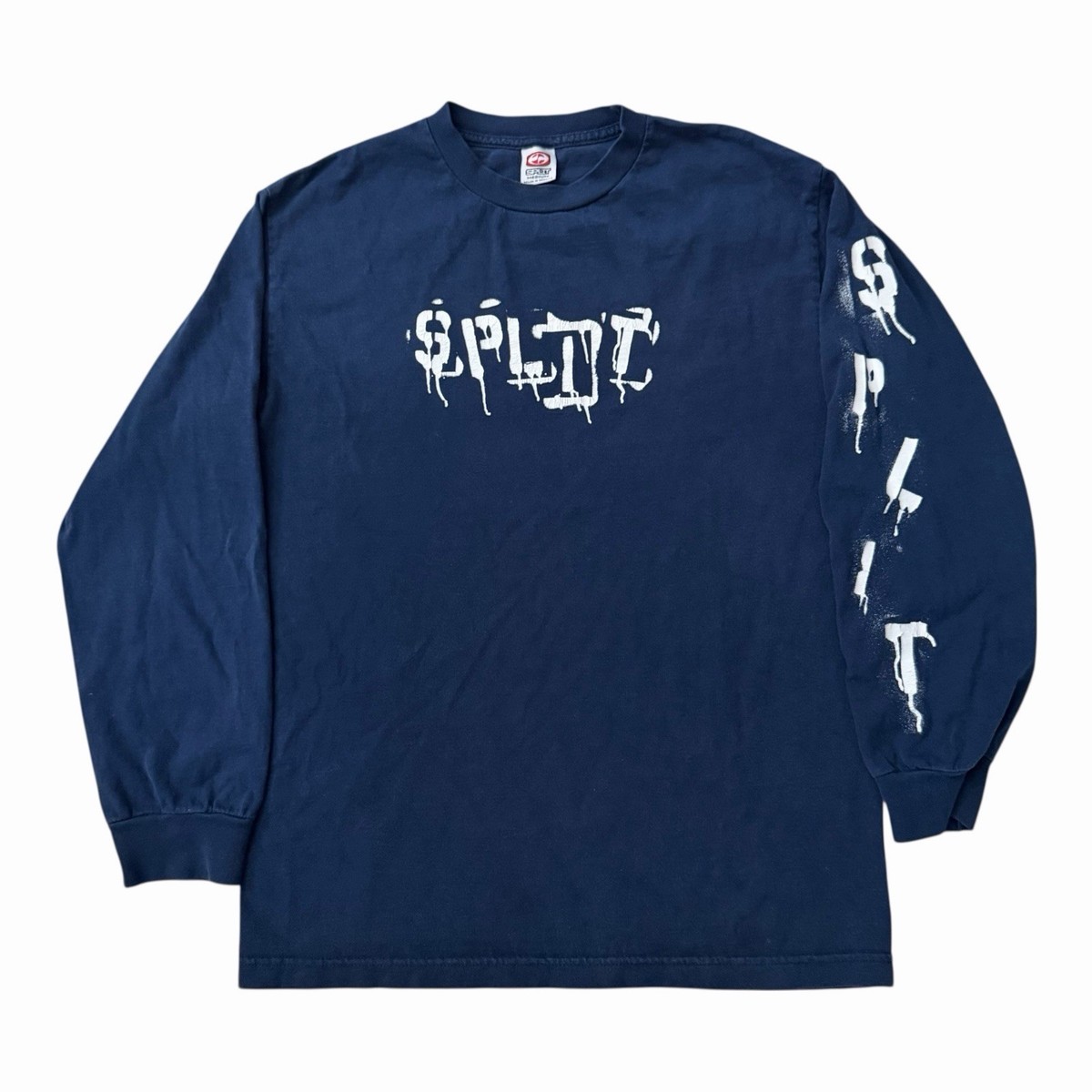 Vintage Y2K Split Skateboarding Long Sleeve Arm SpellOut Logo Mens