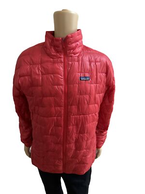 Patagonia Micro Puff Jacket Coat Mens XL Fire Red Regular Fit YKK