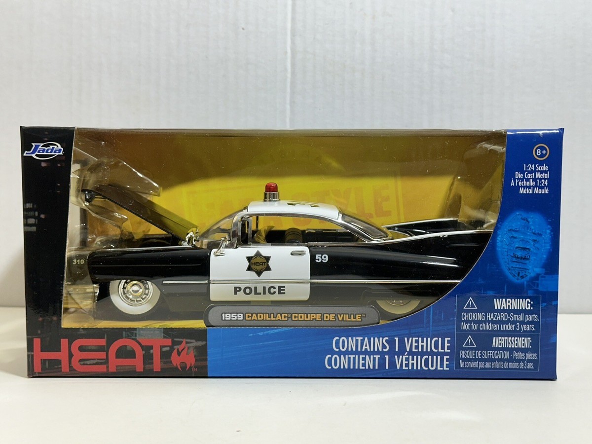 JADA HEAT 1959 CADILLAC COUPE DE VILLE POLICE 1:24 DIECAST MODEL