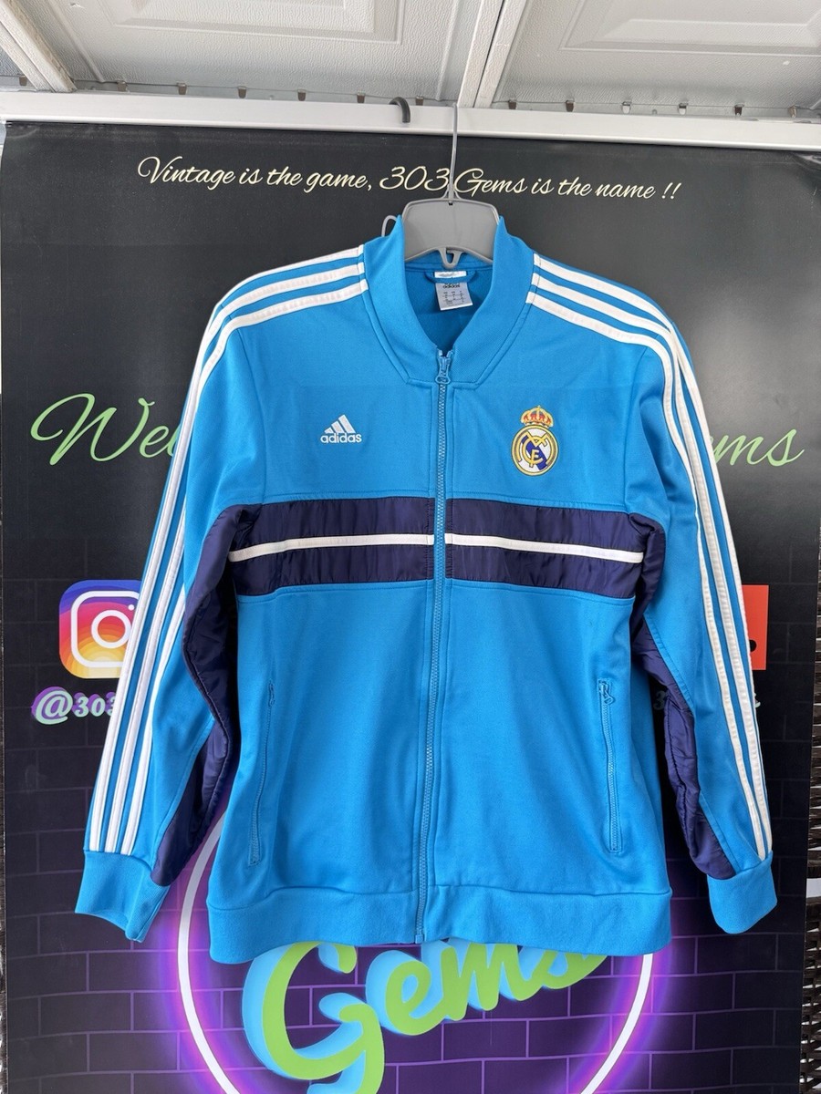 Authentic adidas Real Madrid 2013-2014 TEAL Anthem Track Jacket