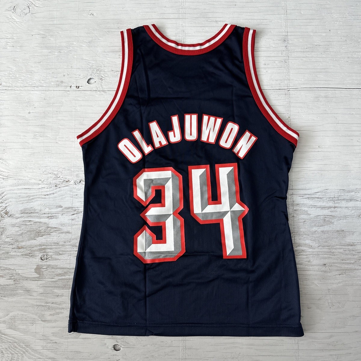 Vintage NBA 90s Champion Houston Rockets Hakeem Olajuwon Jersey