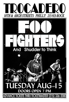 FOO FIGHTERS 1995 Concert Poster TROCADERO THEATRE Philadelphia PA