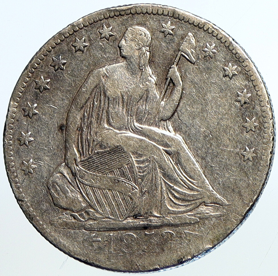 1853 O UNITED STATES US Silver SEATED LIBERTY Half Dollar Coin w