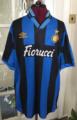 INTER MILAN FIORUCCI UMBRO FOOTBALL SHIRT HOME JERSEY LARGE #1281