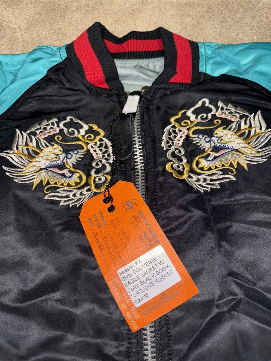 ALPHA INDUSTRIES MA-1 JAPAN SOUVENIR EAGLE REVERSIBLE BOMBER
