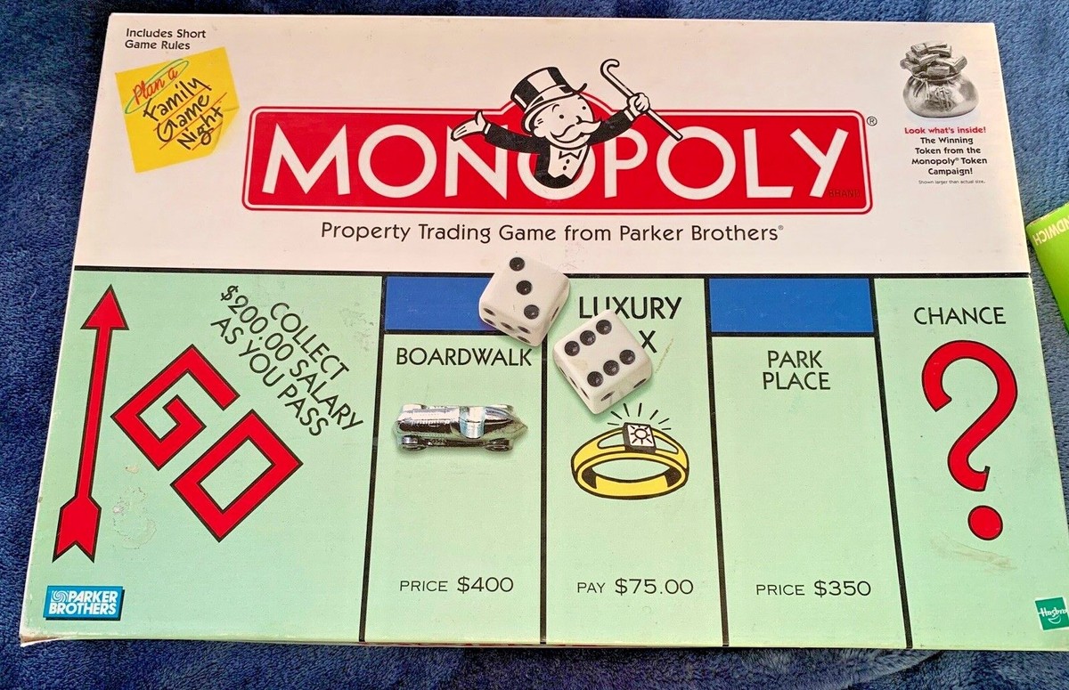 Monopoly Board Game 1999 Parker Brothers with Winning Token Family