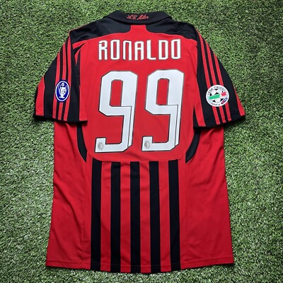 2007 2008 AC Milan Ronaldo Jersey Shirt Kit Adidas Red Home Large