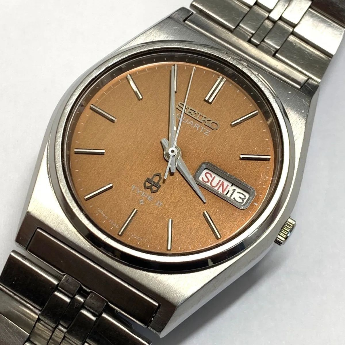 SEIKO Type II Type 2 7546-7050 Brown Dial Vintage Quartz Men's